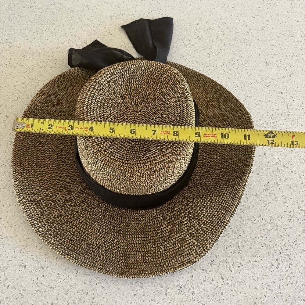 Elegant Black and Brown Women's Sun Hat - Picture 2 of 6
